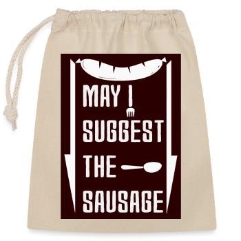 may i suggest the sausage funny desing - Closable cotton gift bag (25x30cm) - nature - Front