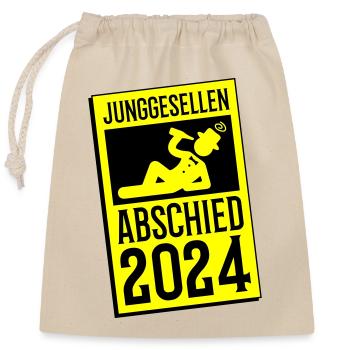 Bachelor Party 2024 - Closable cotton gift bag (25x30cm) - nature - Front