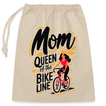 Mom Queen of the Bike Lines T-Shirt - Closable cotton gift bag (25x30cm) - nature - Front