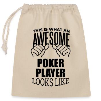 poker - Sac cadeau en coton avec cordon (25 x 30 cm) - nature - Devant