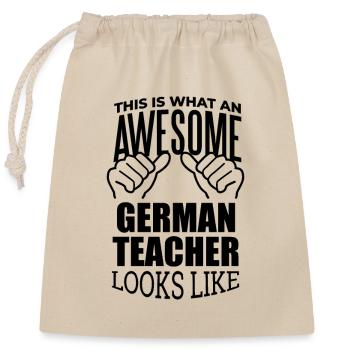Deutsch - Verschließbarer Geschenkbeutel aus Baumwolle (25x30cm) - Natur - Vorne