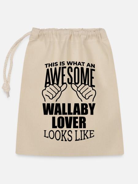 Wallaby Wallaby Wallaby - Verschließbarer Geschenkbeutel aus Baumwolle (25x30cm) - Natur