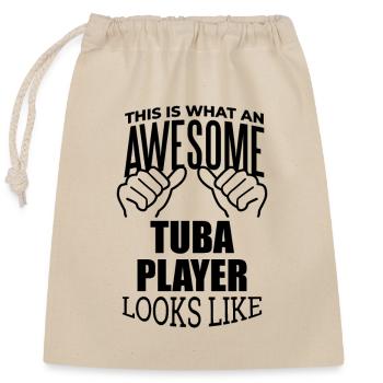 Tuba - Closable cotton gift bag (25x30cm) - nature - Front