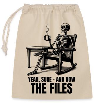  Waiting Skeleton Meme Project Manager Office - Verschließbarer Geschenkbeutel aus Baumwolle (25x30cm) - Natur - Vorne
