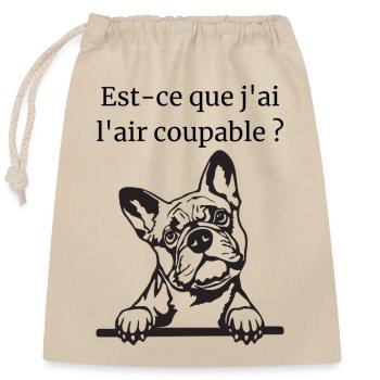 Bouledogue Français - Sac cadeau en coton avec cordon (25 x 30 cm) - nature - Devant