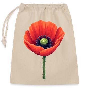 Corn poppy - Closable cotton gift bag (25x30cm) - nature - Front