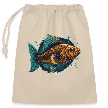 Water Fish - Closable cotton gift bag (25x30cm) - nature - Front