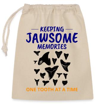 Dents de requin Collectionneur de fossiles Chasse Paléontologie - Sac cadeau en coton avec cordon (25 x 30 cm) - nature - Devant