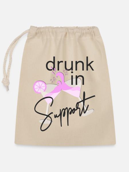 Drunk in support - Verschließbarer Geschenkbeutel aus Baumwolle (25x30cm) - Natur