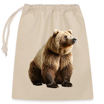Les ours bruns sont omnivores - Sac cadeau en coton avec cordon (25 x 30 cm) - nature - Devant