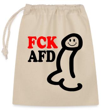 Fck afd penis - Verschließbarer Geschenkbeutel aus Baumwolle (25x30cm) - Natur - Vorne