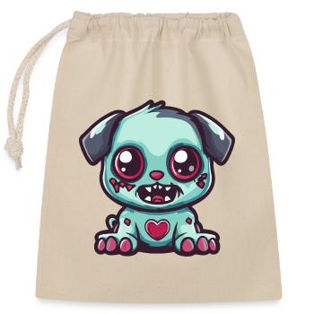 Hund Halloween Zombie Baby - Verschließbarer Geschenkbeutel aus Baumwolle (25x30cm) - Natur - Vorne