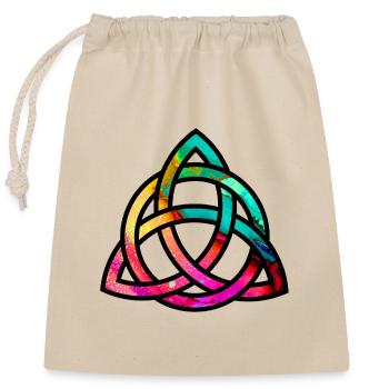 TRIQUETRA - symbol of protection - Closable cotton gift bag (25x30cm) - nature - Front