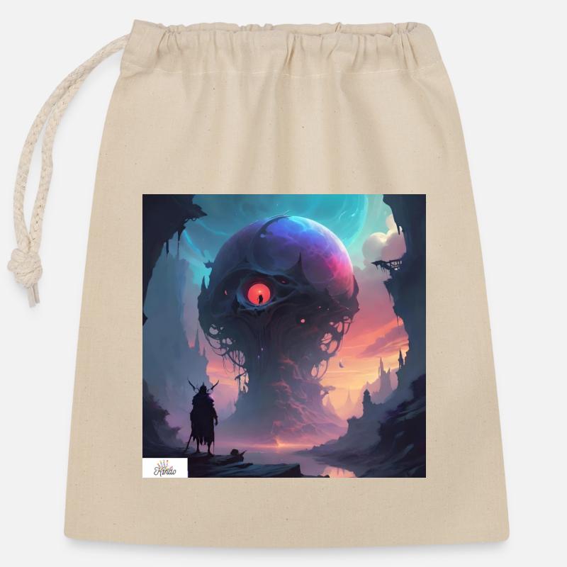 Fantasy sphere dreamscape - Closable cotton gift bag (25x30cm) - nature