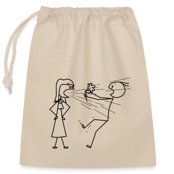 Nope Scream Love Graphic Art - Closable cotton gift bag (25x30cm) - nature - Front