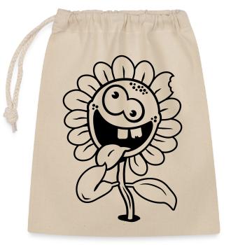 Crazy Flower 1c - Sac cadeau en coton avec cordon (25 x 30 cm) - nature - Devant