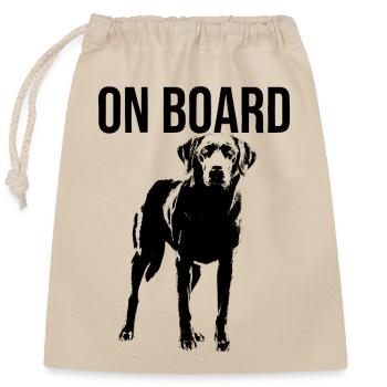 Chien à bord - Sac cadeau en coton avec cordon (25 x 30 cm) - nature - Devant