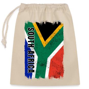 South Africa flag - Closable cotton gift bag (25x30cm) - nature - Front