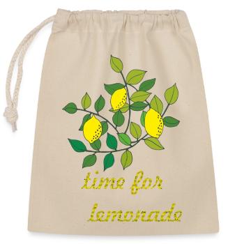 time for lemonade zitronen - Verschließbarer Geschenkbeutel aus Baumwolle (25x30cm) - Natur - Vorne