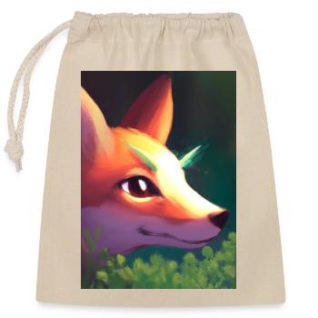 Niedliche Fuchs-Malerei - Verschließbarer Geschenkbeutel aus Baumwolle (25x30cm) - Natur - Vorne