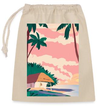 Hawaii Malerei - Verschließbarer Geschenkbeutel aus Baumwolle (25x30cm) - Natur - Vorne
