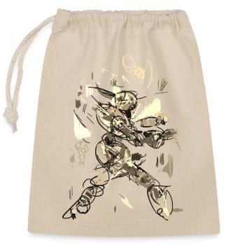 abstract - Closable cotton gift bag (25x30cm) - nature - Front