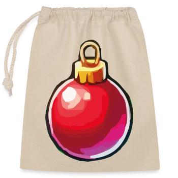 Weihnachtskugel - Verschließbarer Geschenkbeutel aus Baumwolle (25x30cm) - Natur - Vorne