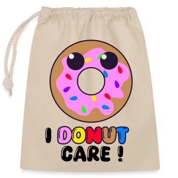 I Donut Care – Lustiges Donut-Gekritzel, süße Skizze - Verschließbarer Geschenkbeutel aus Baumwolle (25x30cm) - Natur - Vorne