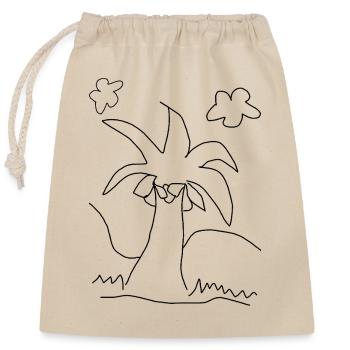 coconut palm - Closable cotton gift bag (25x30cm) - nature - Front