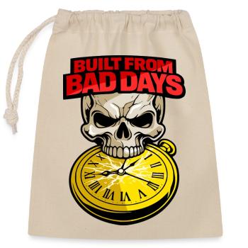 Construit à partir de mauvais jours Totenkopf Motivation du crâne - Sac cadeau en coton avec cordon (25 x 30 cm) - nature - Devant