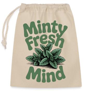 Fresh head | Mint Herbs Garden Humor - Closable cotton gift bag (25x30cm) - nature - Front