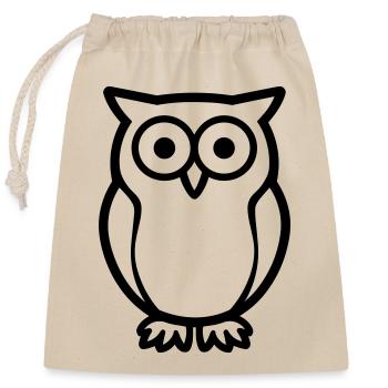 chouette - Sac cadeau en coton avec cordon (25 x 30 cm) - nature - Devant