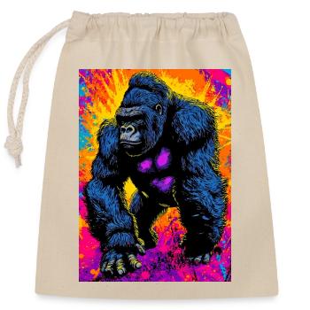 gorilla - Closable cotton gift bag (25x30cm) - nature - Front
