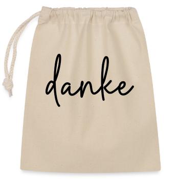 Thank you - Closable cotton gift bag (25x30cm) - nature - Front