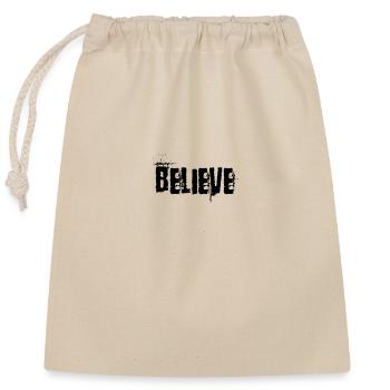 Believe - Closable cotton gift bag (25x30cm) - nature - Front
