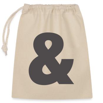 Bold Ampersand Glyph Print - Closable cotton gift bag (25x30cm) - nature - Front