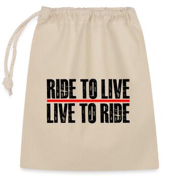 ride to live - live to ride - Verschließbarer Geschenkbeutel aus Baumwolle (25x30cm) - Natur - Vorne