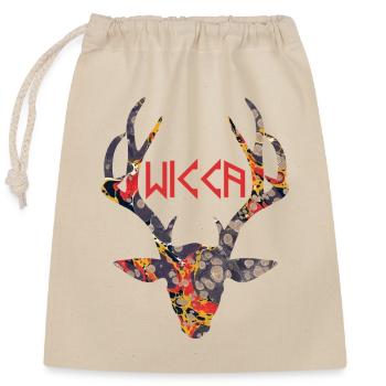 Tête de cerf avec Wicca E 202 - Sac cadeau en coton avec cordon (25 x 30 cm) - nature - Devant