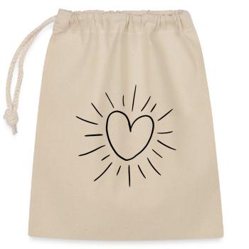 Sonnenherz Design – Liebe & Sommer Vibes - Verschließbarer Geschenkbeutel aus Baumwolle (25x30cm) - Natur - Vorne