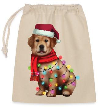 Noël Drôle Labrador Santa Dog Cadeau de Noël - Sac cadeau en coton avec cordon (25 x 30 cm) - nature - Devant