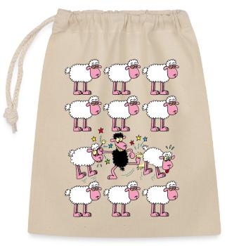 Black sheep - Closable cotton gift bag (25x30cm) - nature - Front