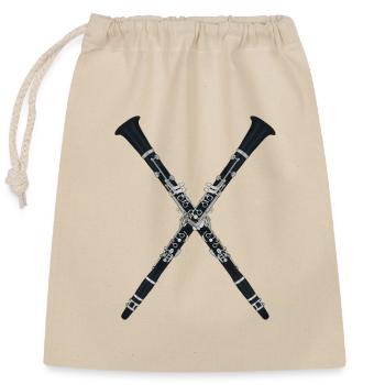 Clarinets Forming an X - Closable cotton gift bag (25x30cm) - nature - Front