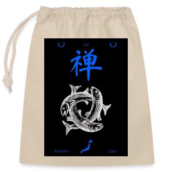Japanese - Closable cotton gift bag (25x30cm) - nature - Front