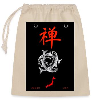 Japanese - Closable cotton gift bag (25x30cm) - nature - Front