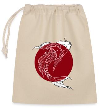 CARPE KOI - Sac cadeau en coton avec cordon (25 x 30 cm) - nature - Devant