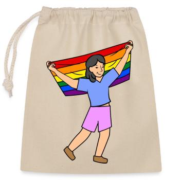 Lgbt Regenbogenfahne Parade Rechte Homosexueller - Verschließbarer Geschenkbeutel aus Baumwolle (25x30cm) - Natur - Vorne