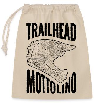 Mountain Bike T-Shirt Trailhead Mottolino - Closable cotton gift bag (25x30cm) - nature - Front