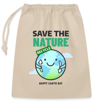 Save The Nature Earth Day - Verschließbarer Geschenkbeutel aus Baumwolle (25x30cm) - Natur - Vorne