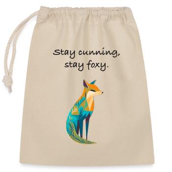 Stay Cunning - Stay Fox Fuchs T-Shirt - Closable cotton gift bag (25x30cm) - nature - Front