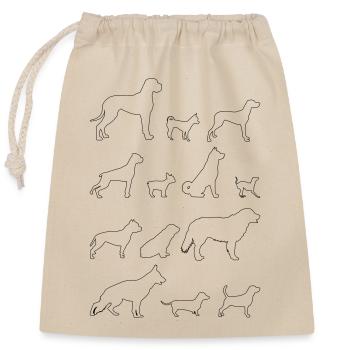 hunde konturen 1 - Verschließbarer Geschenkbeutel aus Baumwolle (25x30cm) - Natur - Vorne